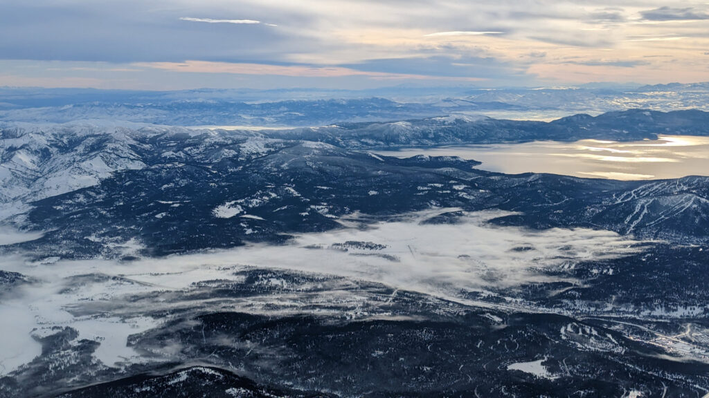 Lake Tahoe Winter aerial photo